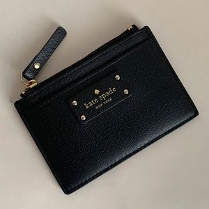 KATE SPADE Mini Card Black Leather Wallet